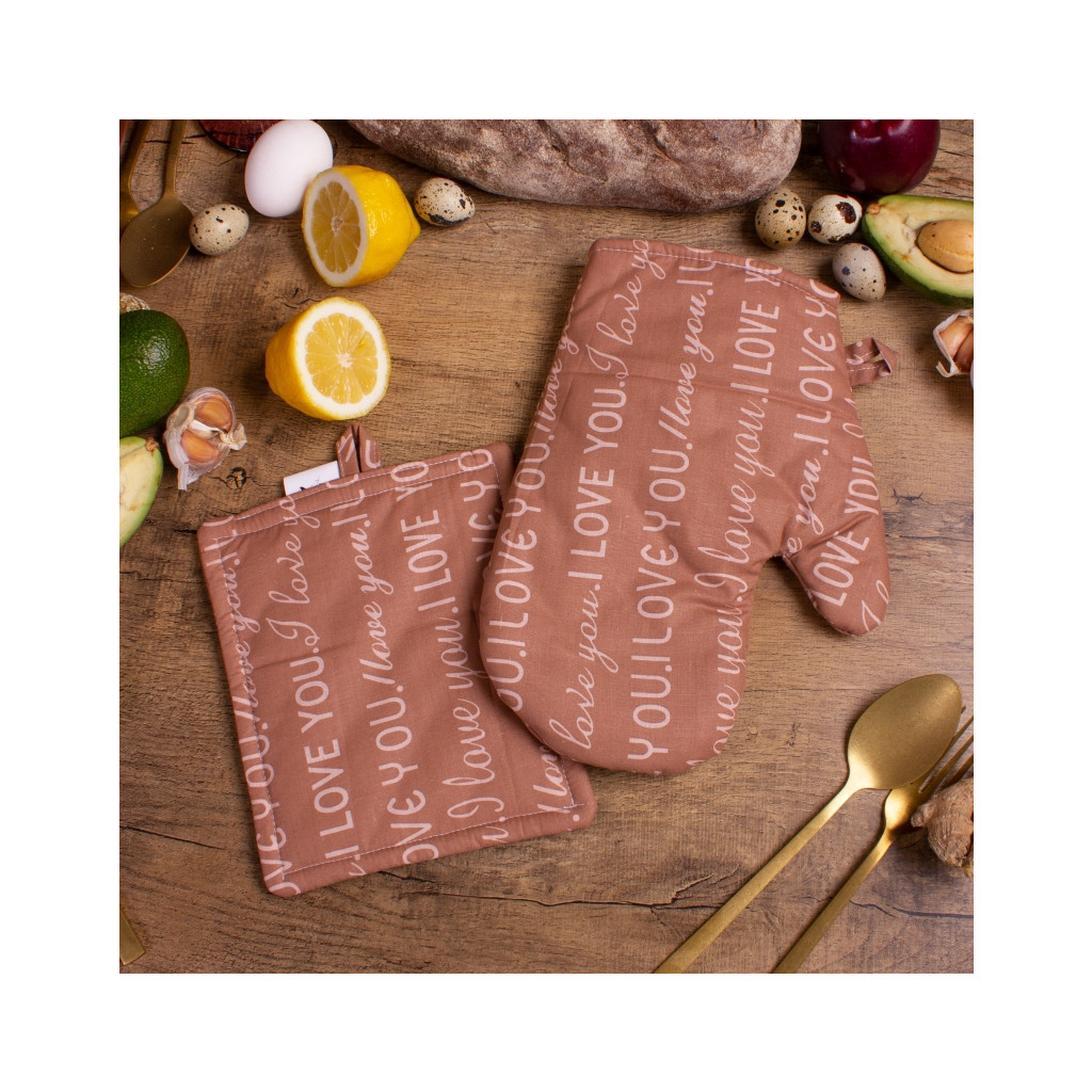 Кухонна прихватка MirSon Набір №7002 бязь прихватка 17х17 см + рукавичка-прихватка 27х17 см (2200006772699) - изображение 2