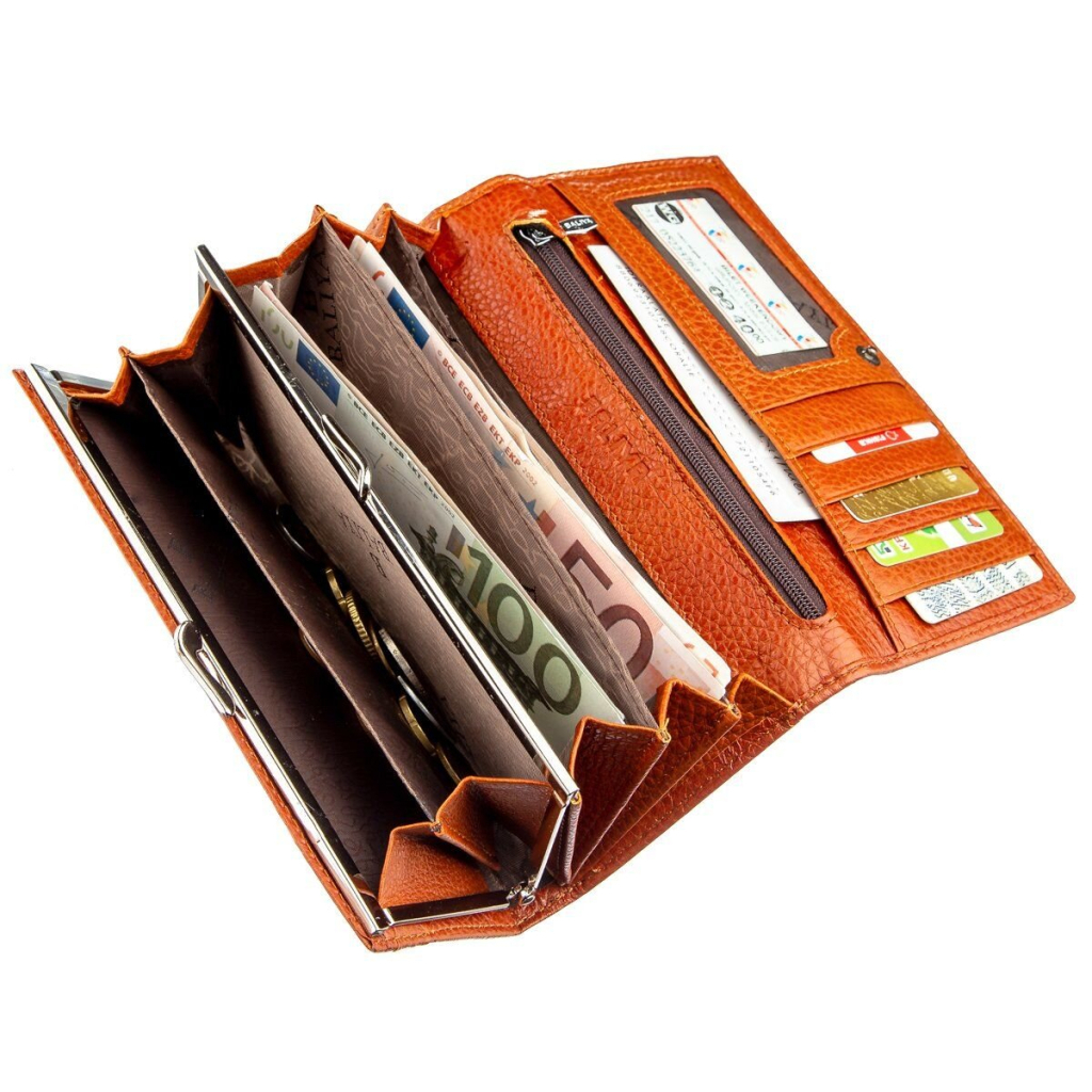 Гаманець Baliya Зі стразом жіночий шкіряний Помаранчевий (18976) - зображення 3