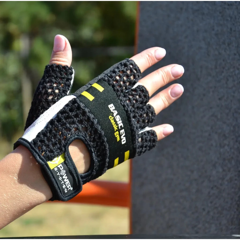 Рукавички для фітнесу Power System PS-2100 Basic EVO Black/Yellow Line XXL (PS_2100E_XXL_Black/Yellow) - зображення 3