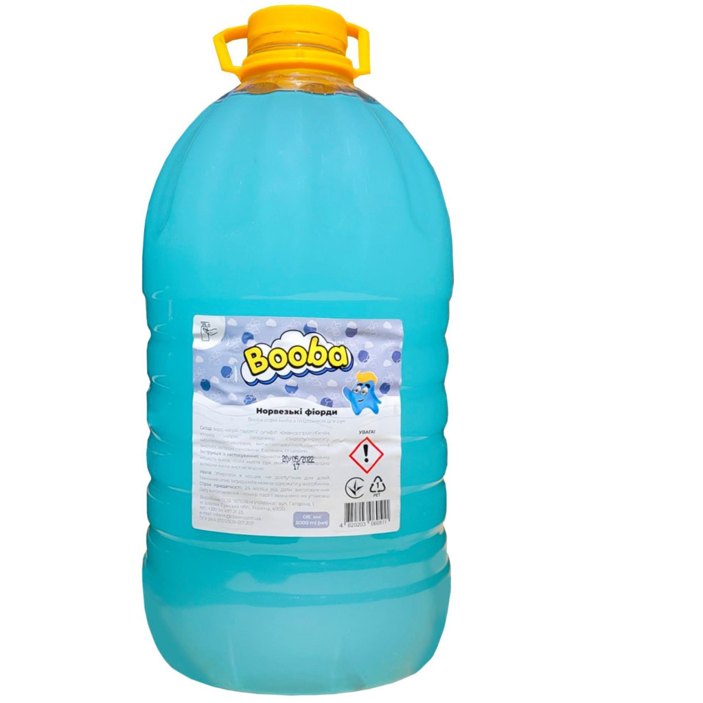 Рідке мило Booba з Гліцерином Норвезькі фіорди 5 л (4820203060511) - зображення 1