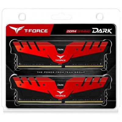 Модуль пам'яті для комп'ютера DDR4 32GB (2x16GB) 2666 MHz T-Force Dark Red Team (TDRED432G2666HC15BDC01) - зображення 5