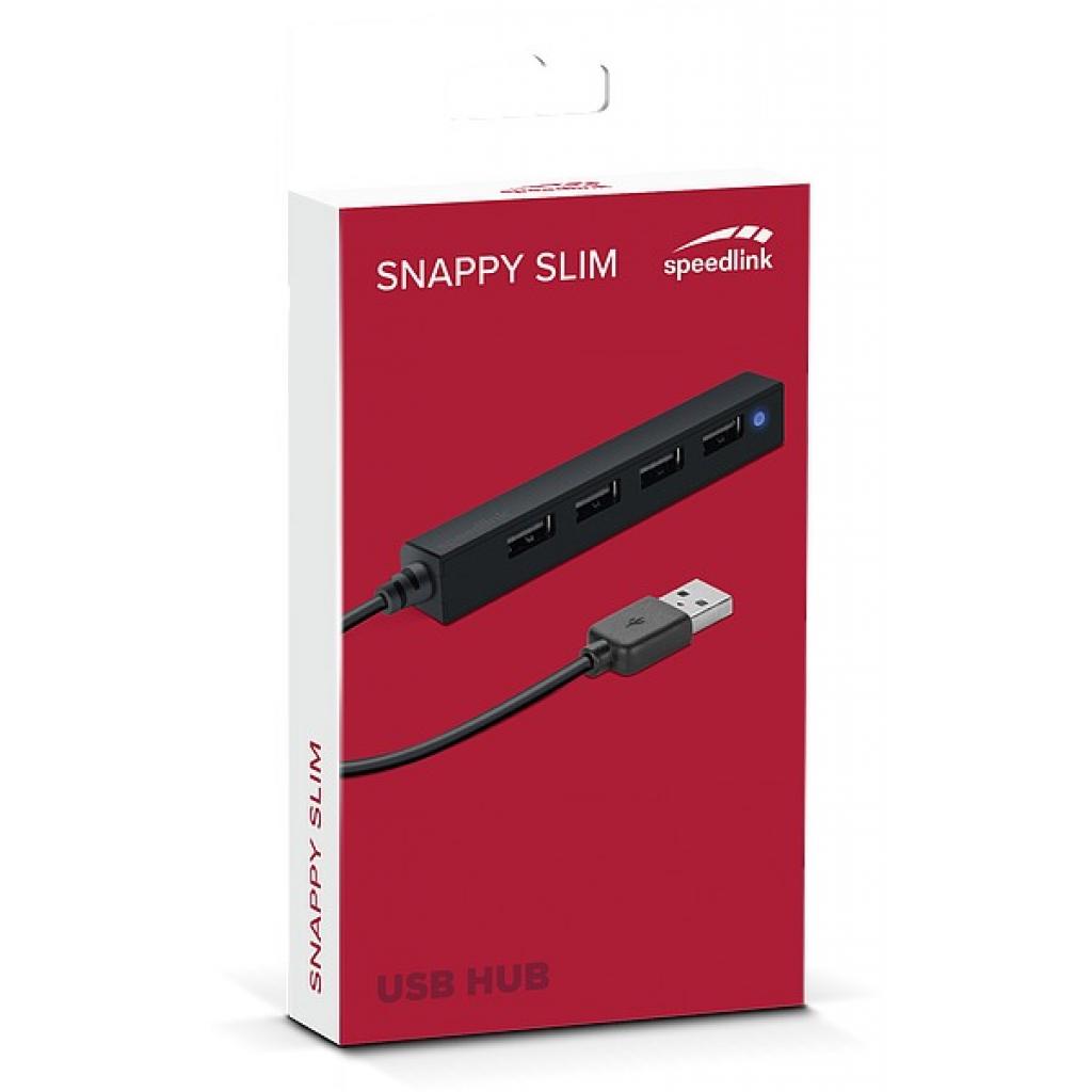 Концентратор Speedlink SNAPPY SLIM USB Hub, 4-Port, USB 2.0, Passive, Black (SL-140000-BK) - зображення 2