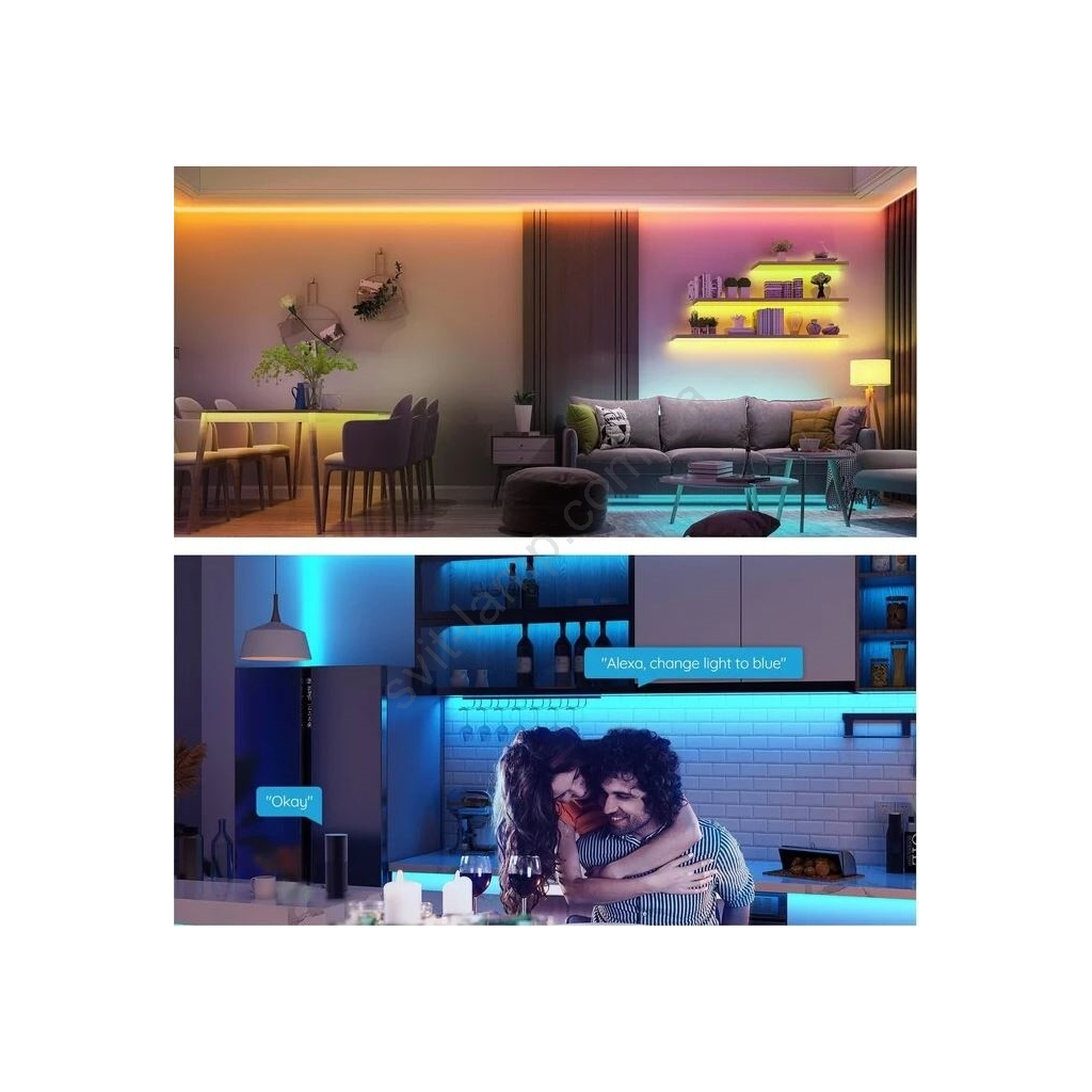 Світлодіодна стрічка Govee H615A LED 5.0m, RGB, WI-FI/Bluetooth, microphone, white (H615A3A3) - зображення 2