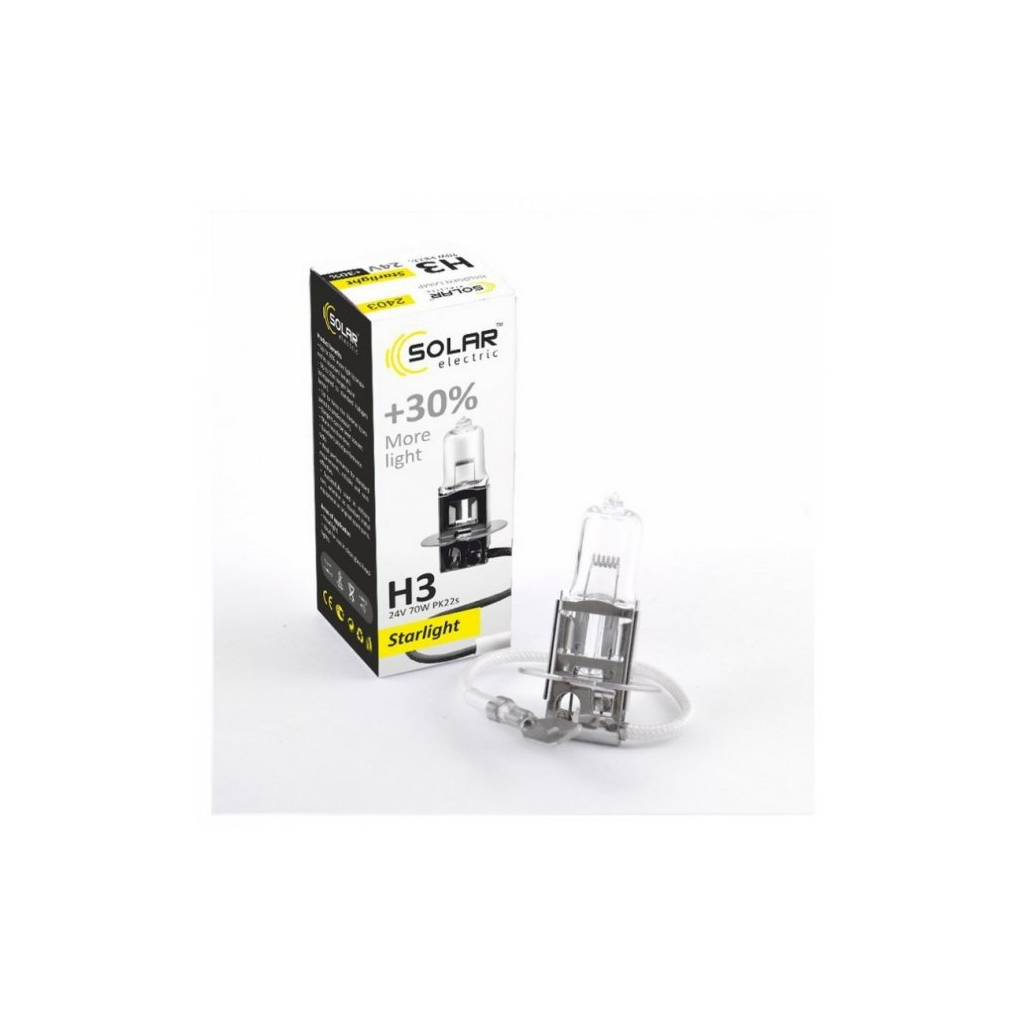 Автолампа SOLAR H3 24V 70W PK22s Starlight+30 (2403) - зображення 2