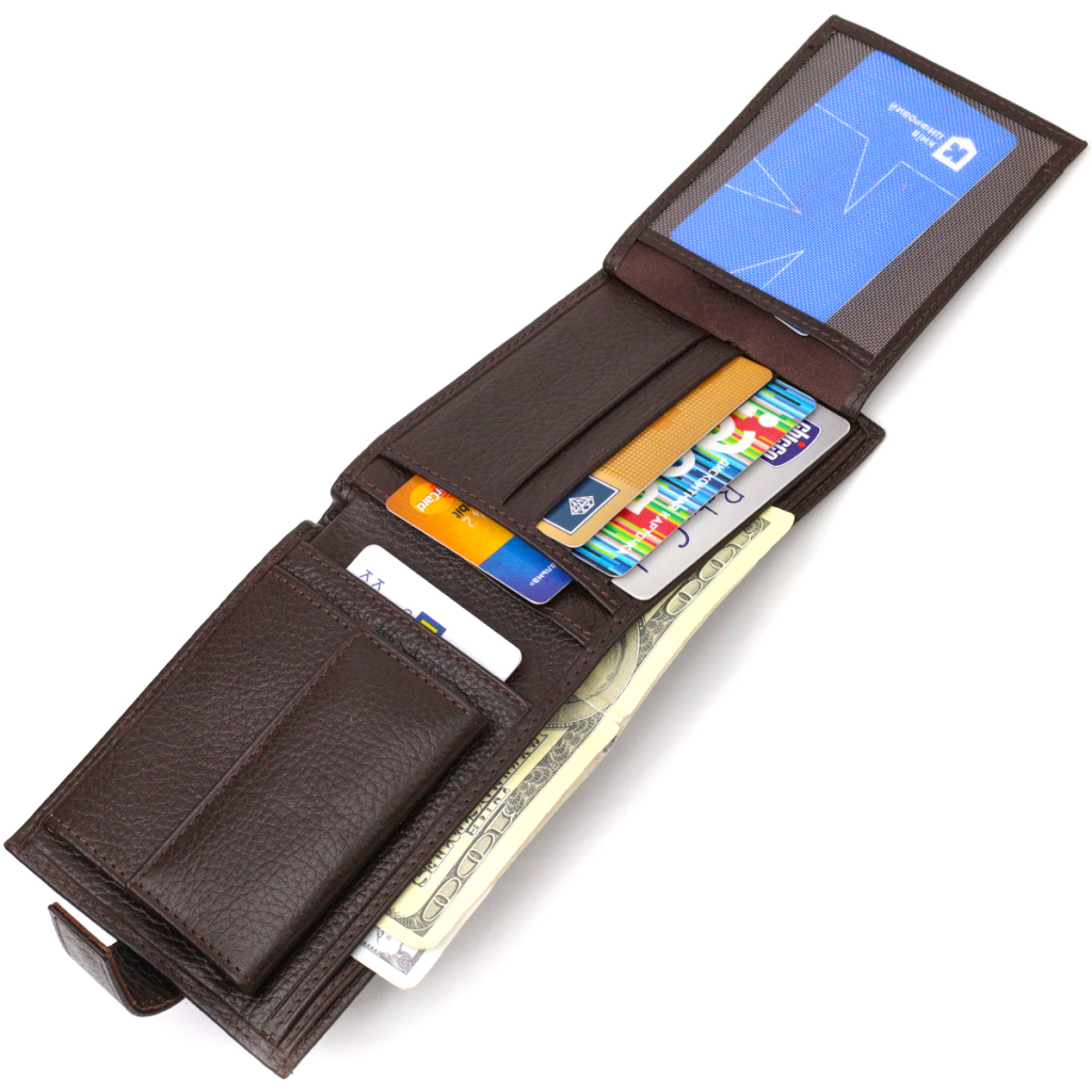 Гаманець Canpellini З натуральної шкіри флотар Коричневий (21944) - зображення 5