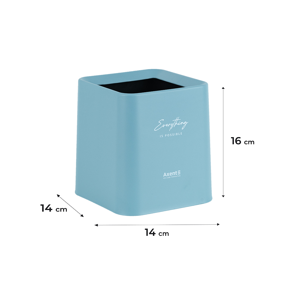 Кошик для паперів Axent Настільний контейнер для сміття, квадратний, блакитний (2132-07-A) - изображение 3