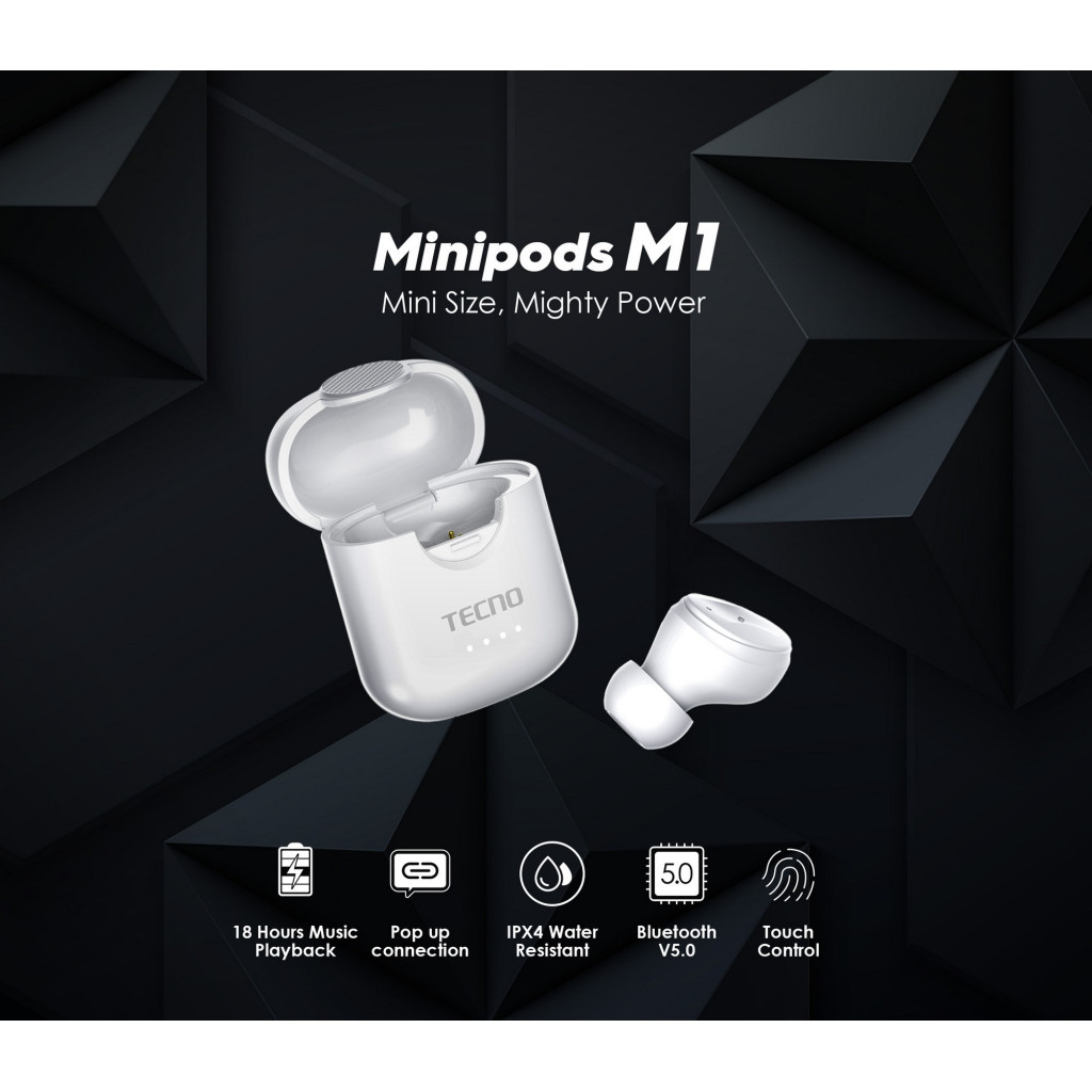 Навушники Tecno Minipods M1 Mono White (4895180759475) - зображення 10