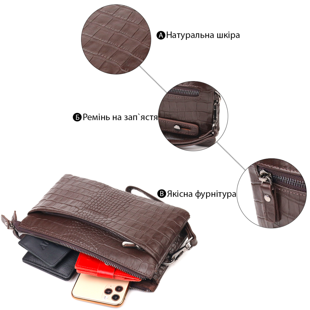 Сумка Canpellini З натуральної шкіри Коричнева (21554) - зображення 4