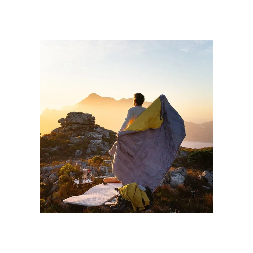 Спальний мішок Naturehike з натуральним пухом CW700 CNK2450WS048, L, жовто-сірий (6927595788103) - зображення 5