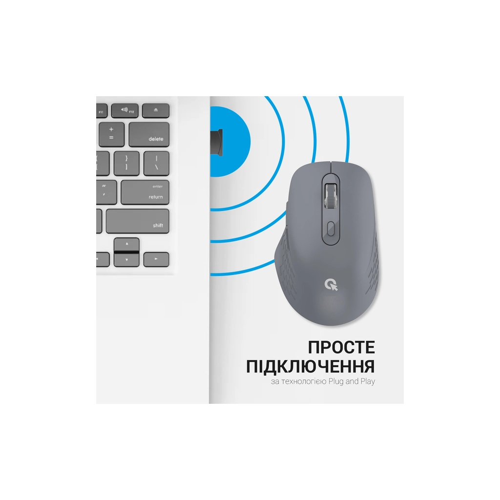 Мишка OfficePro M230G Silent Click Wireless/Bluetooth Gray - зображення 8