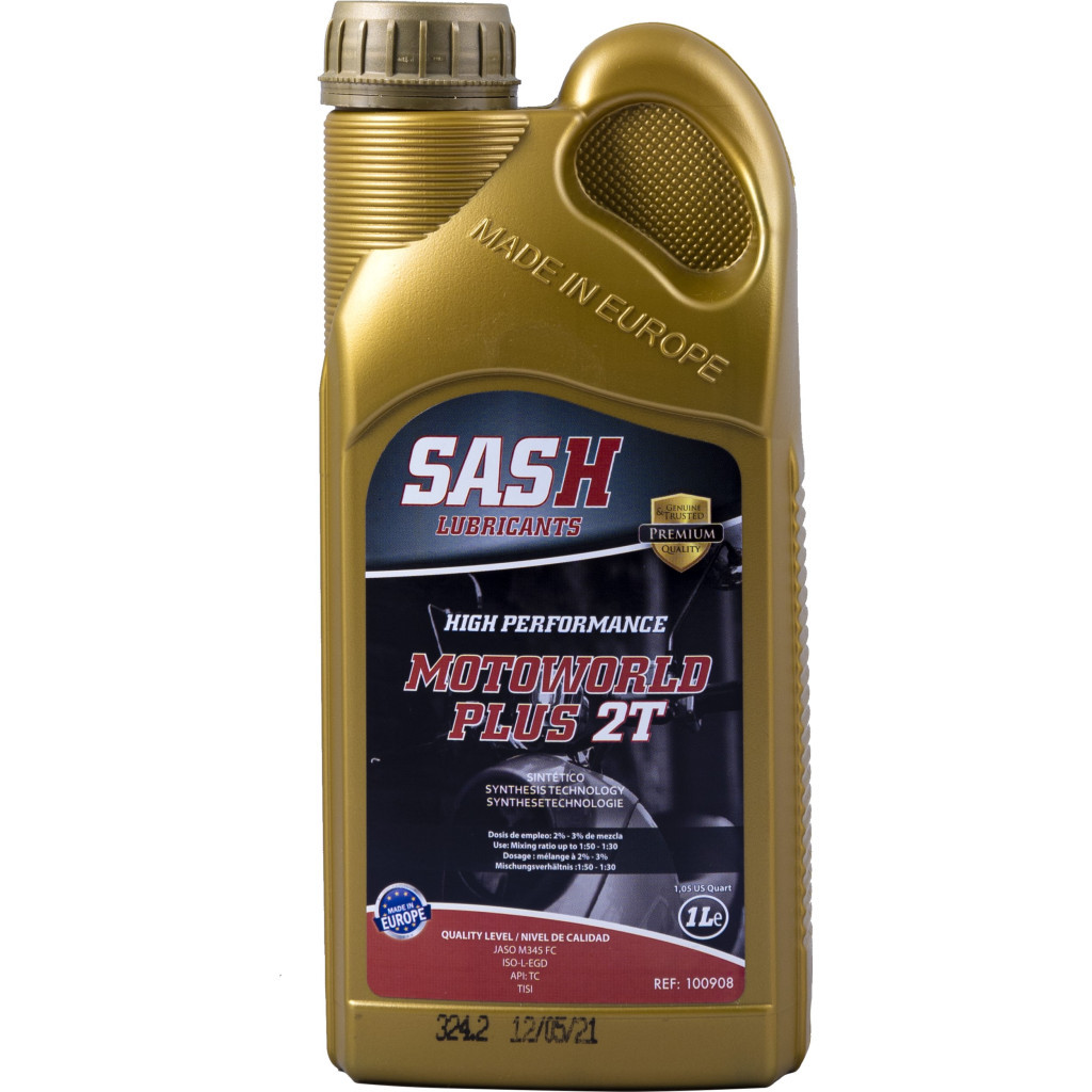 Моторна олива SASH MOTOWORLD PLUS 2T синтетика 1л (100908) - зображення 3