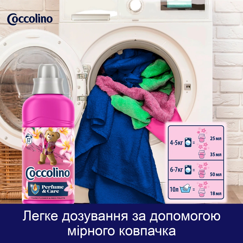 Кондиціонер для білизни Coccolino Perfume & Care Tiare Flower & Red Fruits 925 мл (8720181409653) - изображение 7