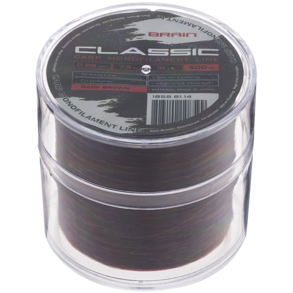 Волосінь Brain Classic Carp Line (dark brown) 600m 0.28mm 18lb 7.9kg (1858.81.14) - зображення 2