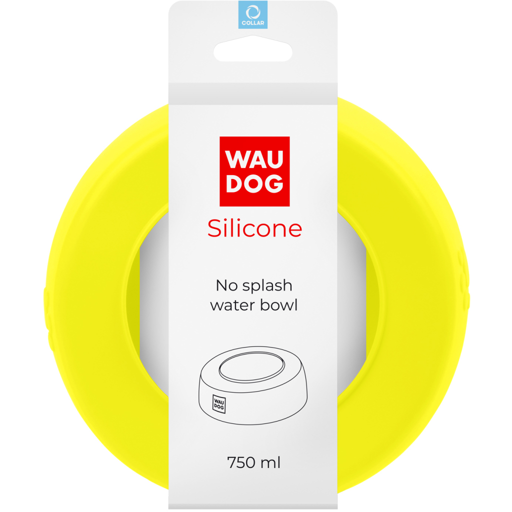 Посуд для собак WAUDOG Silicone Миска-непроливайка 750 мл жовта (50788) - зображення 4