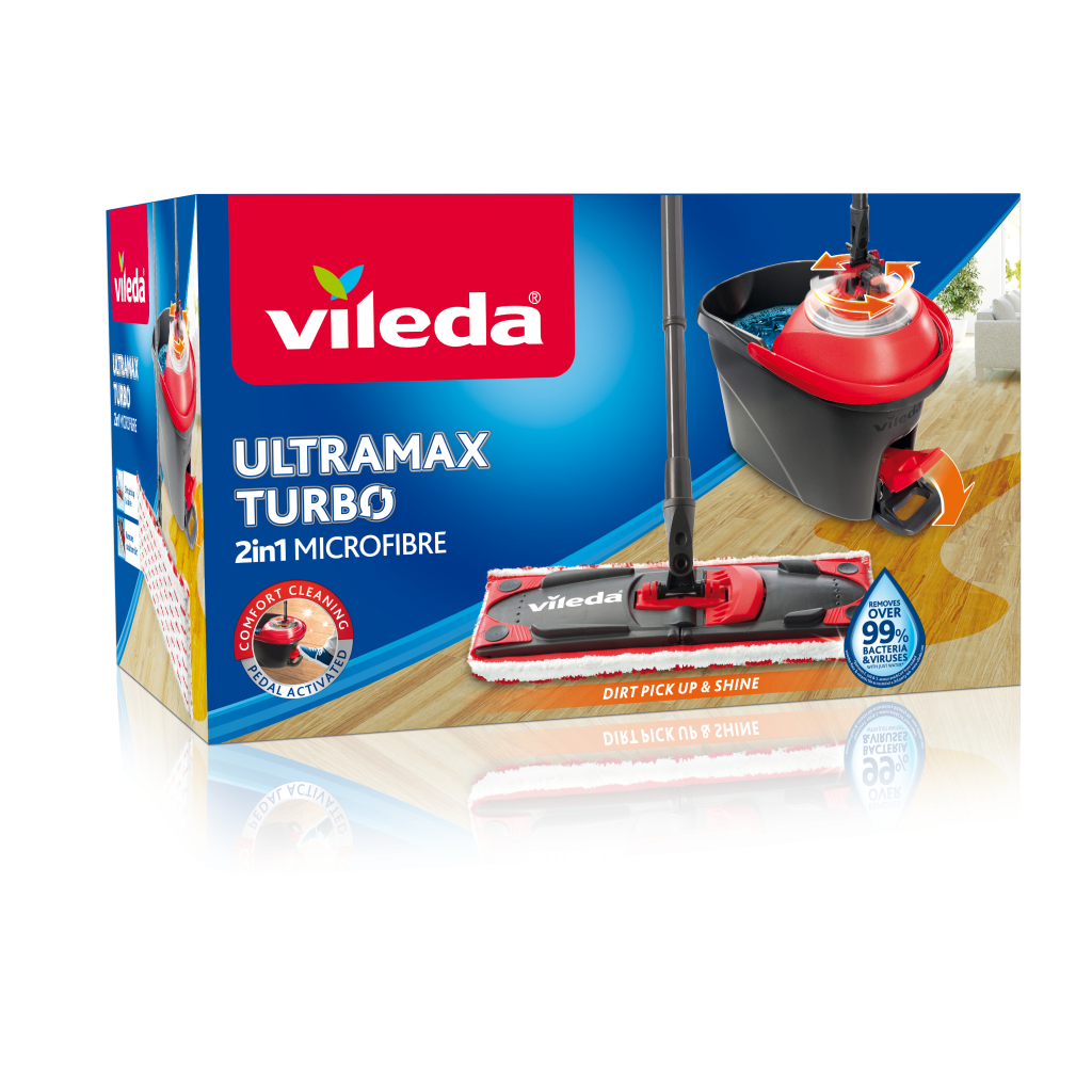 Комплект для прибирання Vileda Ultramax Turbo Швабра та відро з віджимом (4023103206236) - зображення 9