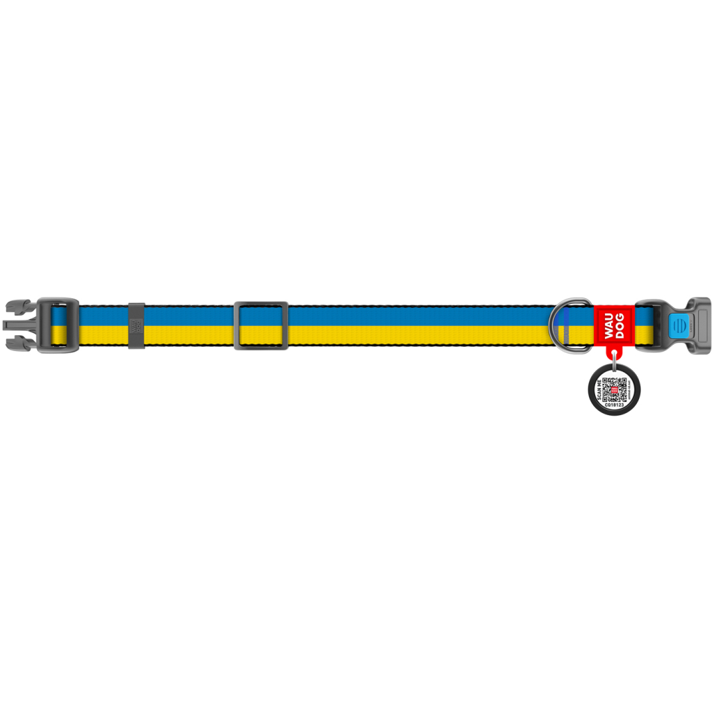 Нашийник для тварин WAUDOG Nylon з QR паспортом Colors of freedom пластиковий фастекс S (4501-4020) - зображення 3