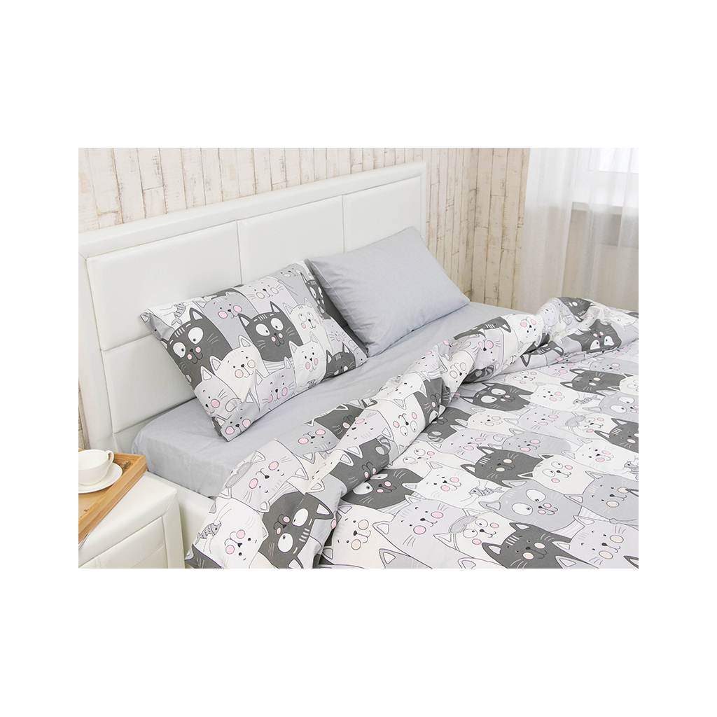 Постільна білизна Руно Grey Cat бязь набивна полуторний (1.114Б_Grey Cat) - зображення 5