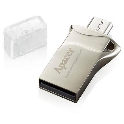 USB флеш накопичувач Apacer 16GB AH173 Silver USB 2.0 OTG (AP16GAH173S-1) - зображення 3