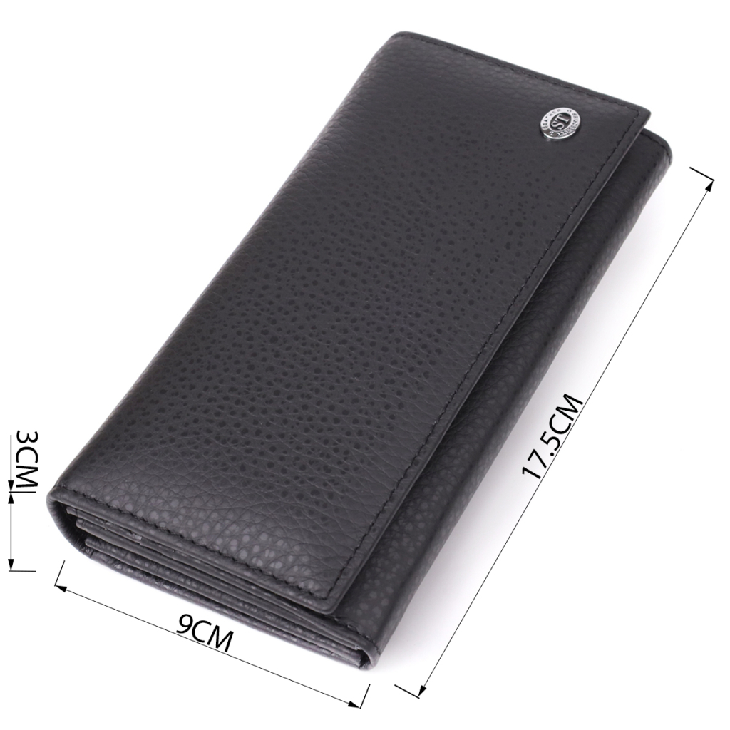 Гаманець ST Leather З натуральної шкіри Чорний (23084) - зображення 3