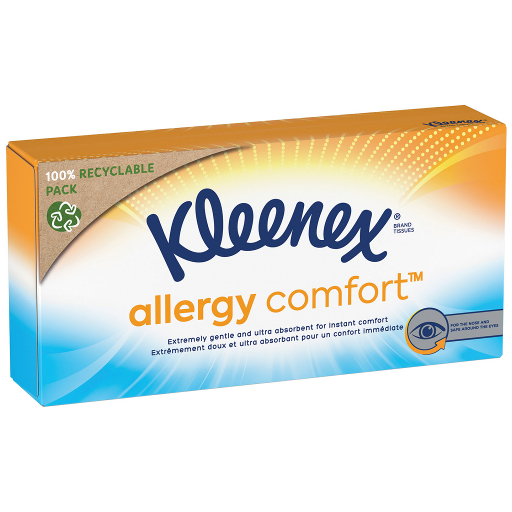 Серветки косметичні Kleenex Allergy Comfort 3 шари в коробці 56 шт. (5029053577210) - зображення 2