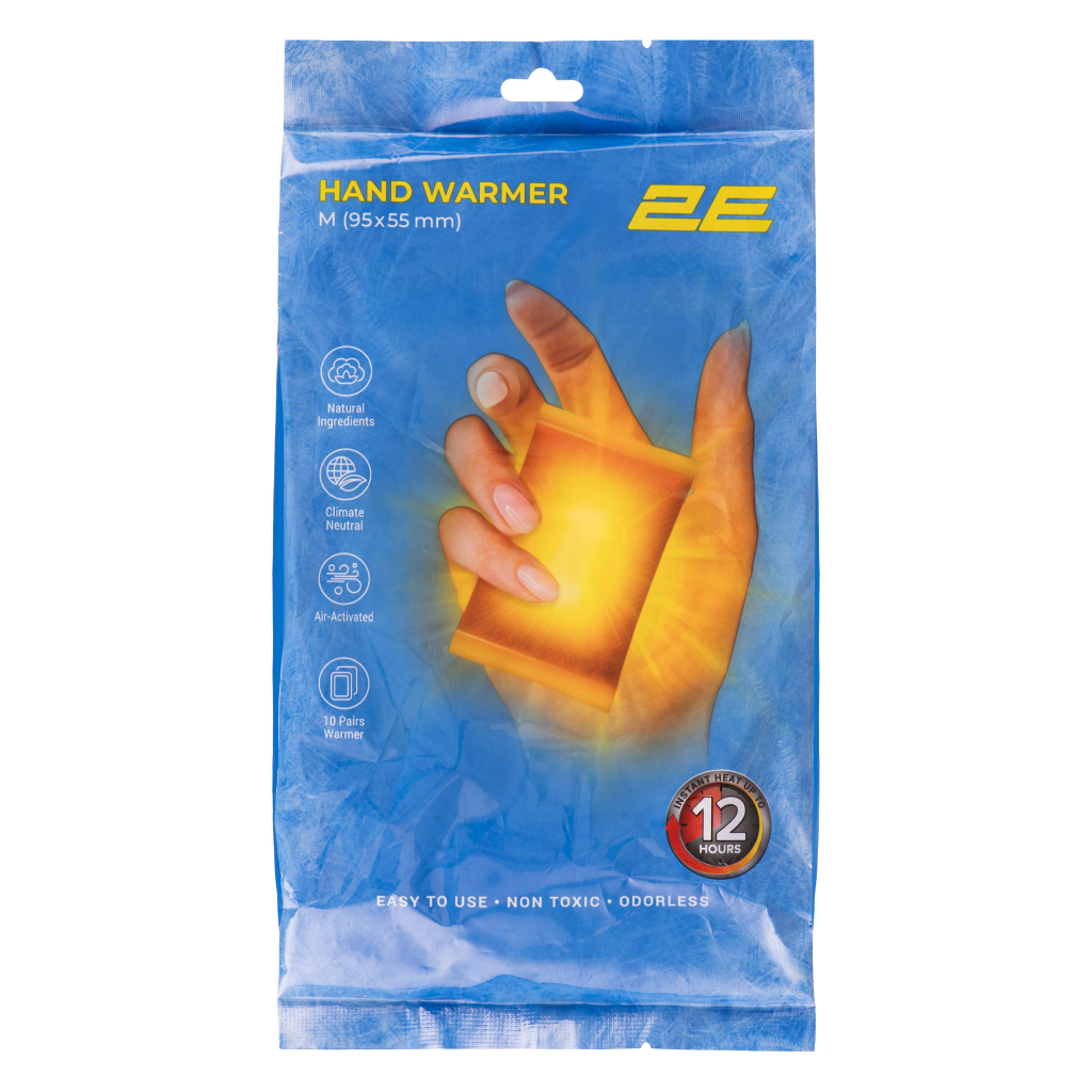 Хімічна грілка 2E для рук розмір М (95х55 мм), до 12 годин - 10 пар (2E-HW12M-PAC) - зображення 1