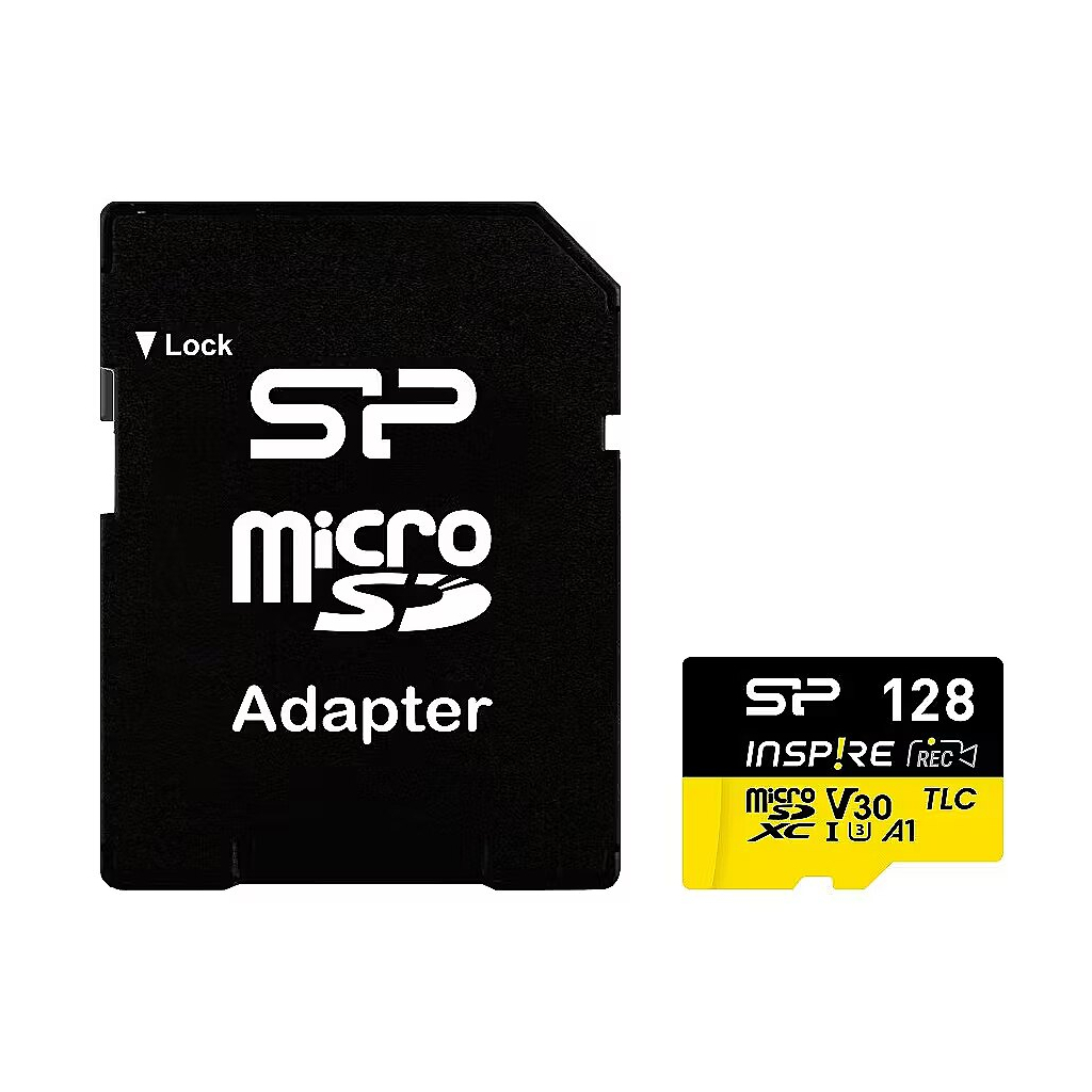 Карта пам'яті Silicon Power 128GB microSDXC class 10 UHS-I U3 V30 A1 Inspire (SP128GBSTXLV3V1NSP) - зображення 1