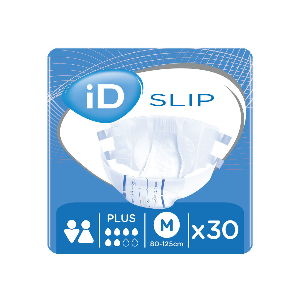 Підгузки для дорослих ID Slip Plus Medium талія 80-125 см. 30 шт. (5411416048176) - зображення 1