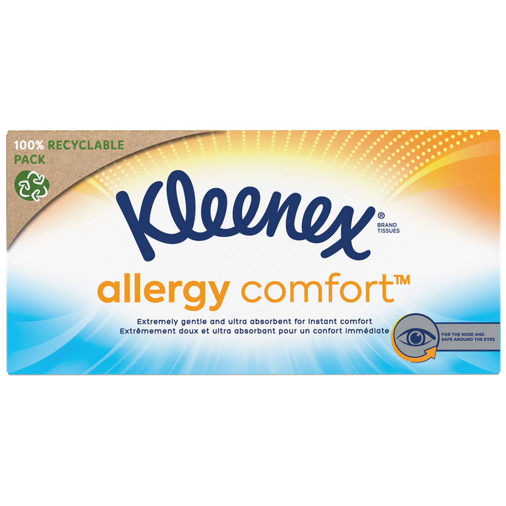 Серветки косметичні Kleenex Allergy Comfort 3 шари в коробці 56 шт. (5029053577210) - зображення 3