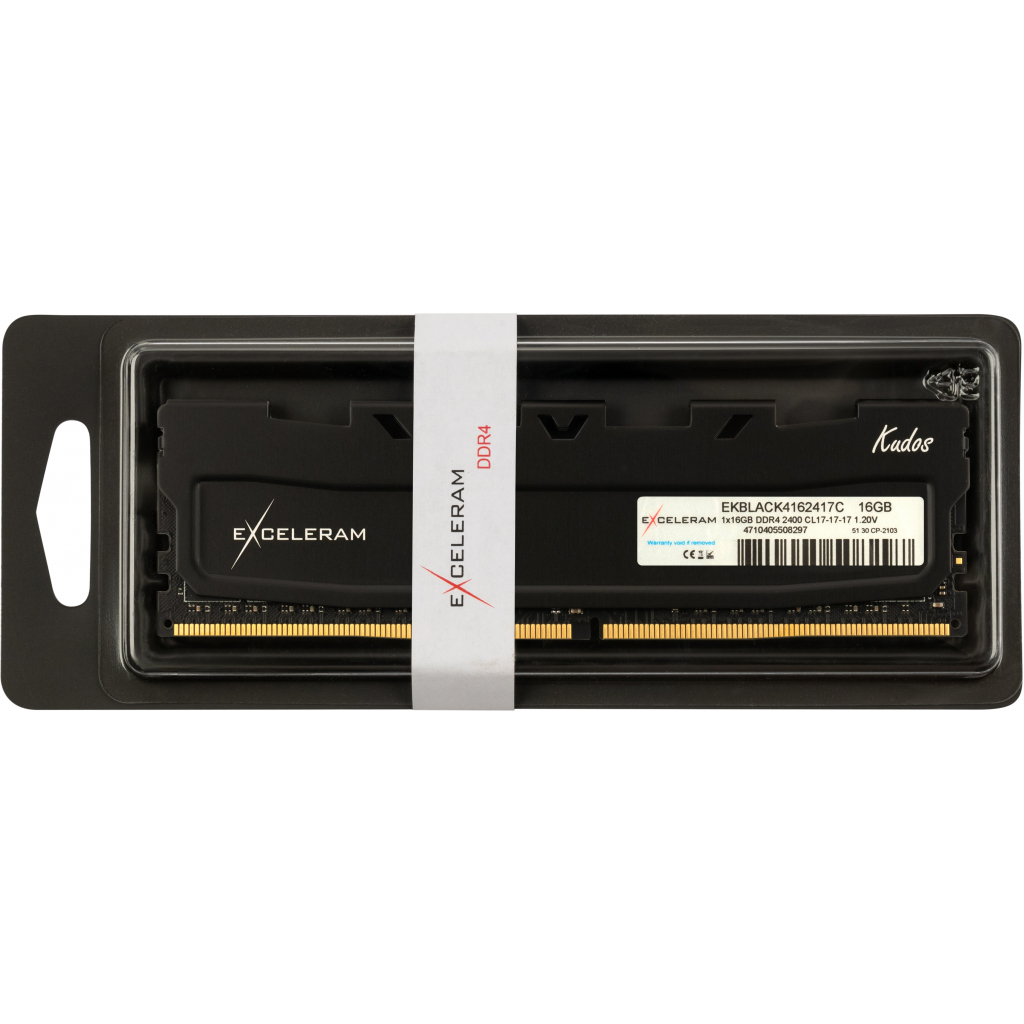 Модуль пам'яті для комп'ютера DDR4 16GB 2400 MHz Black Kudos eXceleram (EKBLACK4162417C) - зображення 3