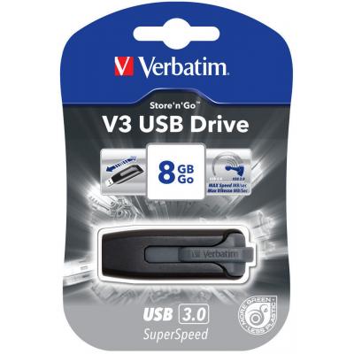 USB флеш накопичувач Verbatim 8GB Store 'n' Go Grey USB 3.0 (49171) - зображення 5