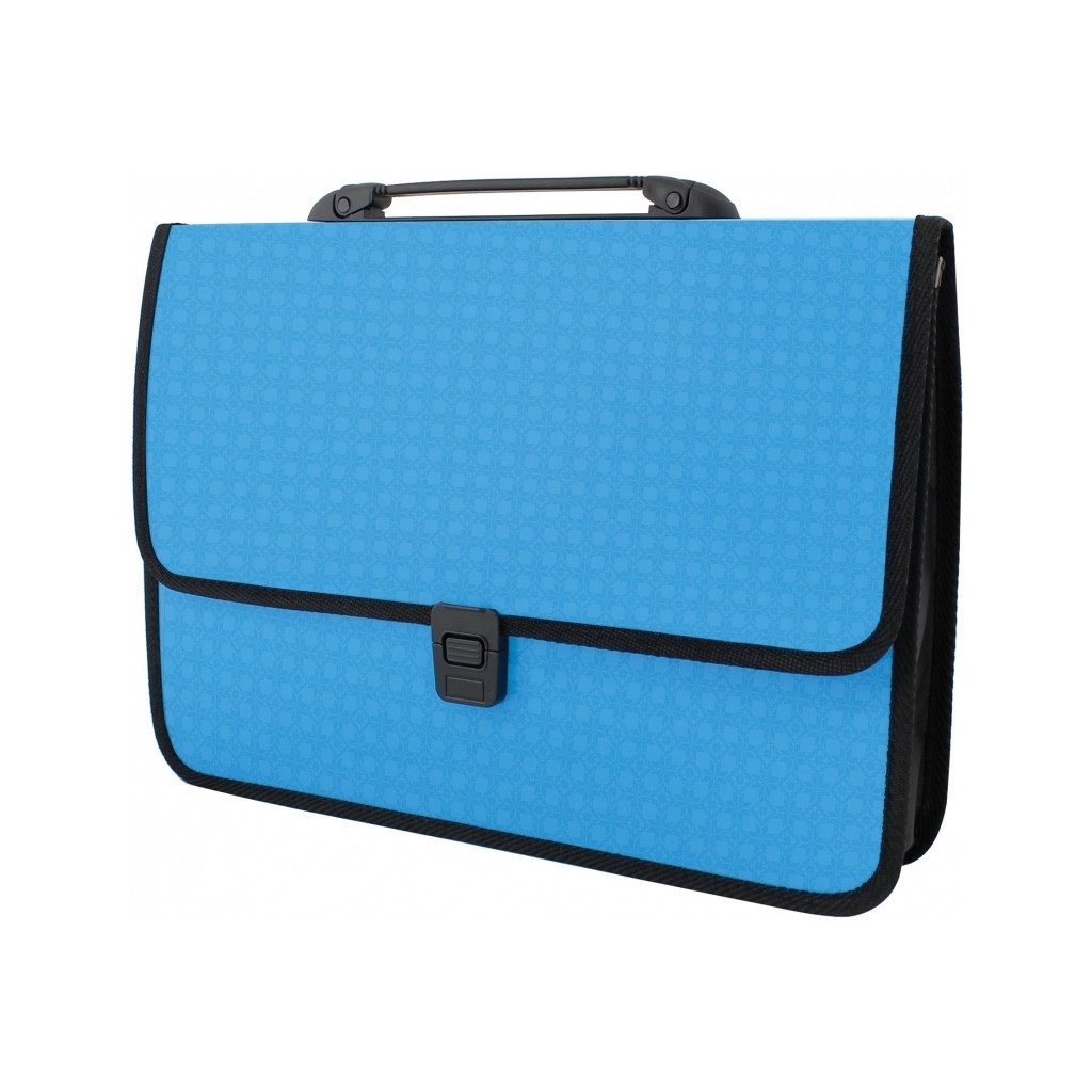 Папка - портфель Economix на застібці, фактура Вишиванка, блакитний (E31641-11) - зображення 1