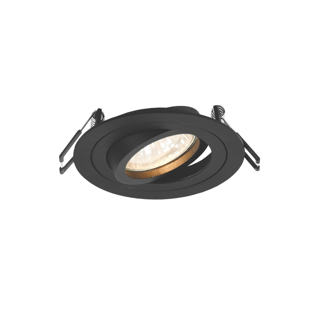 Світильник точковий Videx під лампу GU10 врізний Круглий Чорний (VL-SPF08R-B) - изображение 1