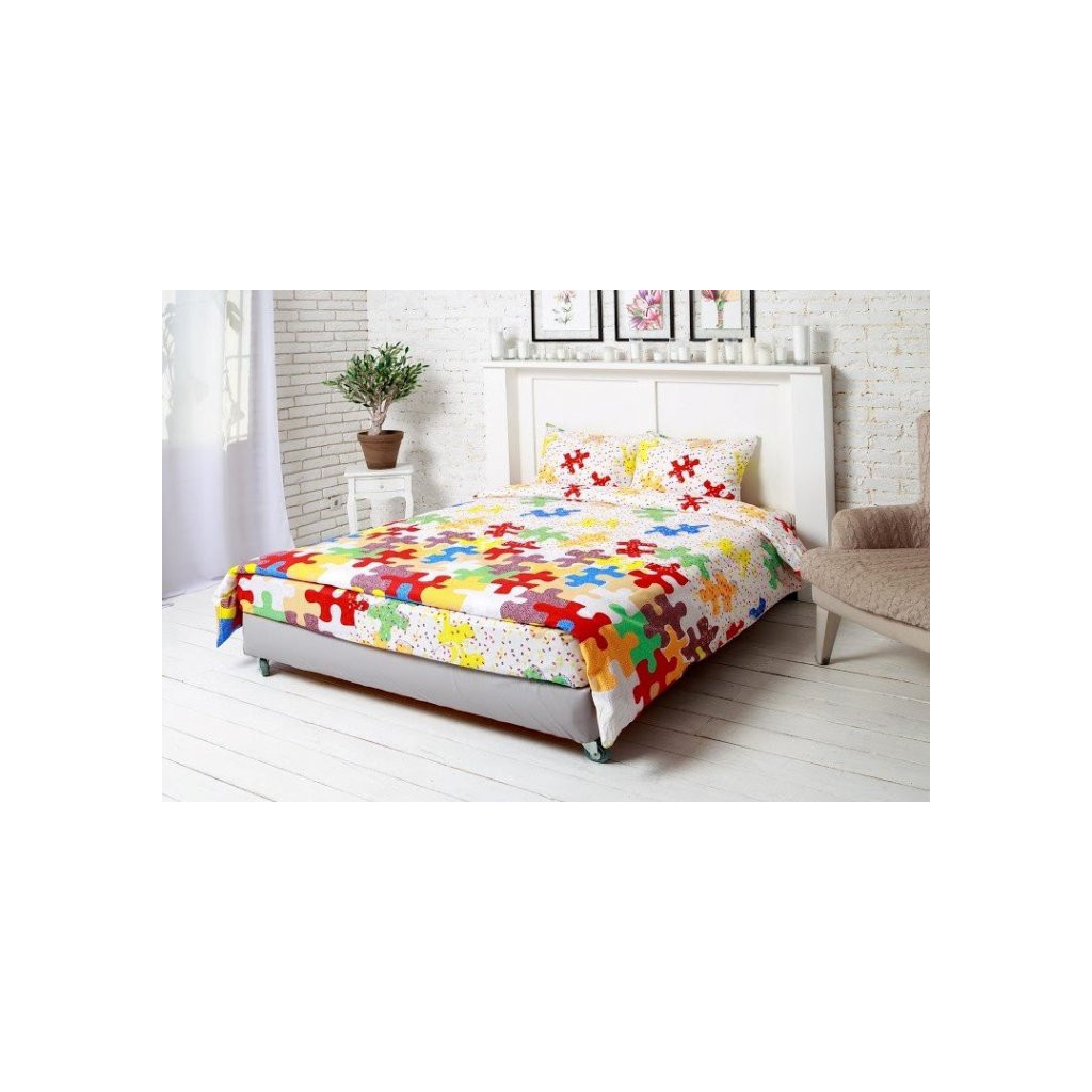 Постільна білизна Руно Бязь Пазли двоспальна (655.116_Пазли) - зображення 1