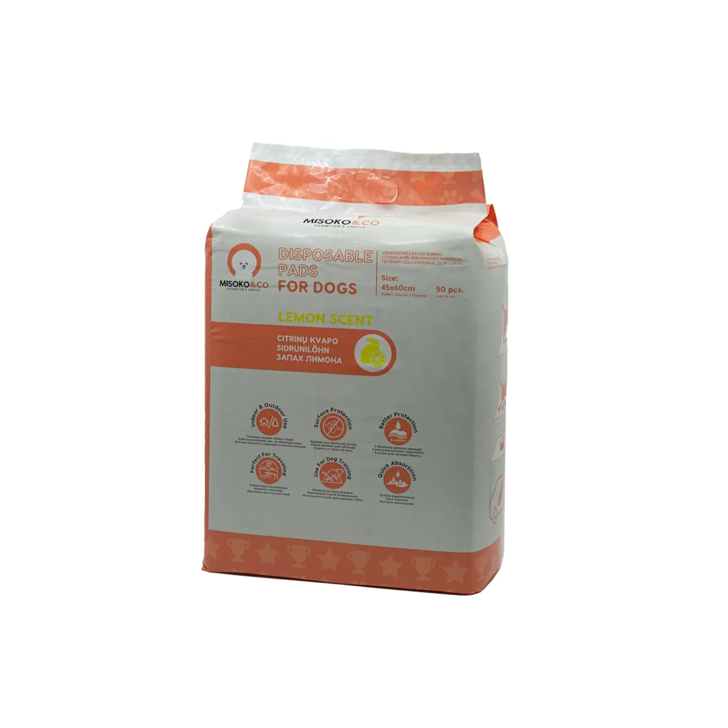 Пелюшки для собак MISOKO&CO з ароматом лимона 45х60 см 50 шт (SHAMSK63061_50) - изображение 2