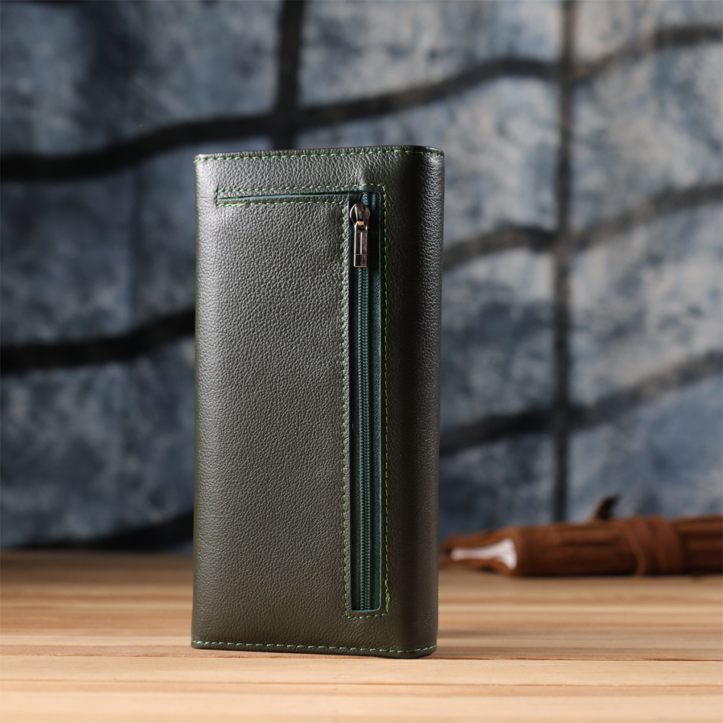 Гаманець ST Leather З натуральної шкіри Зелений (23067) - изображение 11