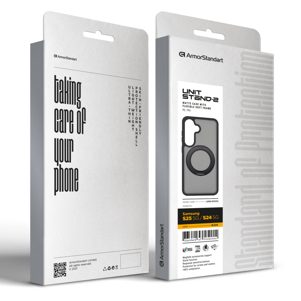 Чохол до мобільного телефона Armorstandart Unit Stand2 Samsung S25 5G / S24 5G Black (ARM89559) - зображення 3