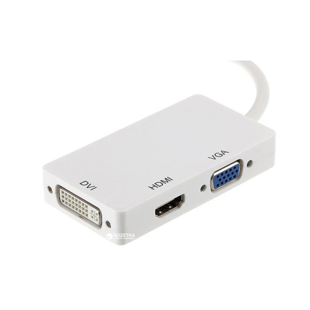 Порт-реплікатор PowerPlant mini Display Port — HDMI, DVI, VGA (3 в 1) (CA910946) - зображення 3