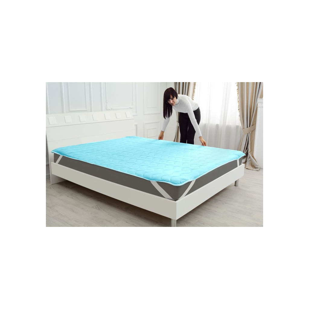 Наматрацник MirSon Eco Light №1713 EcoSilk Air-line на резинці по кутках Blue 90x190 см (2200002888431) - зображення 6