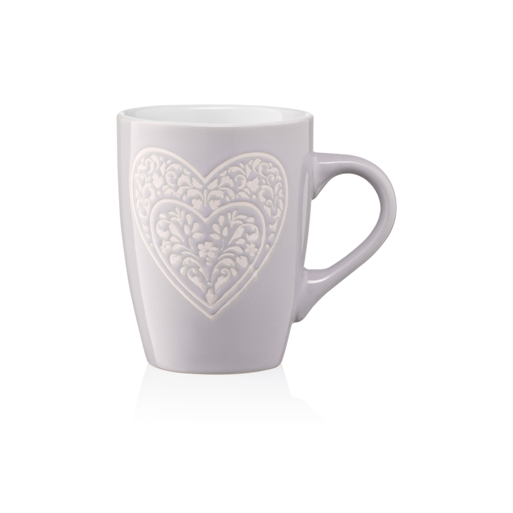 Чашка Ardesto Heart 330 мл Grey (AR3467GR) - изображение 1
