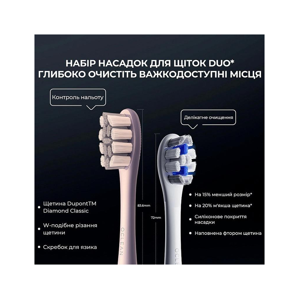Електрична зубна щітка Oclean X Plus Pro Digital Blue (6970810556186) - зображення 4