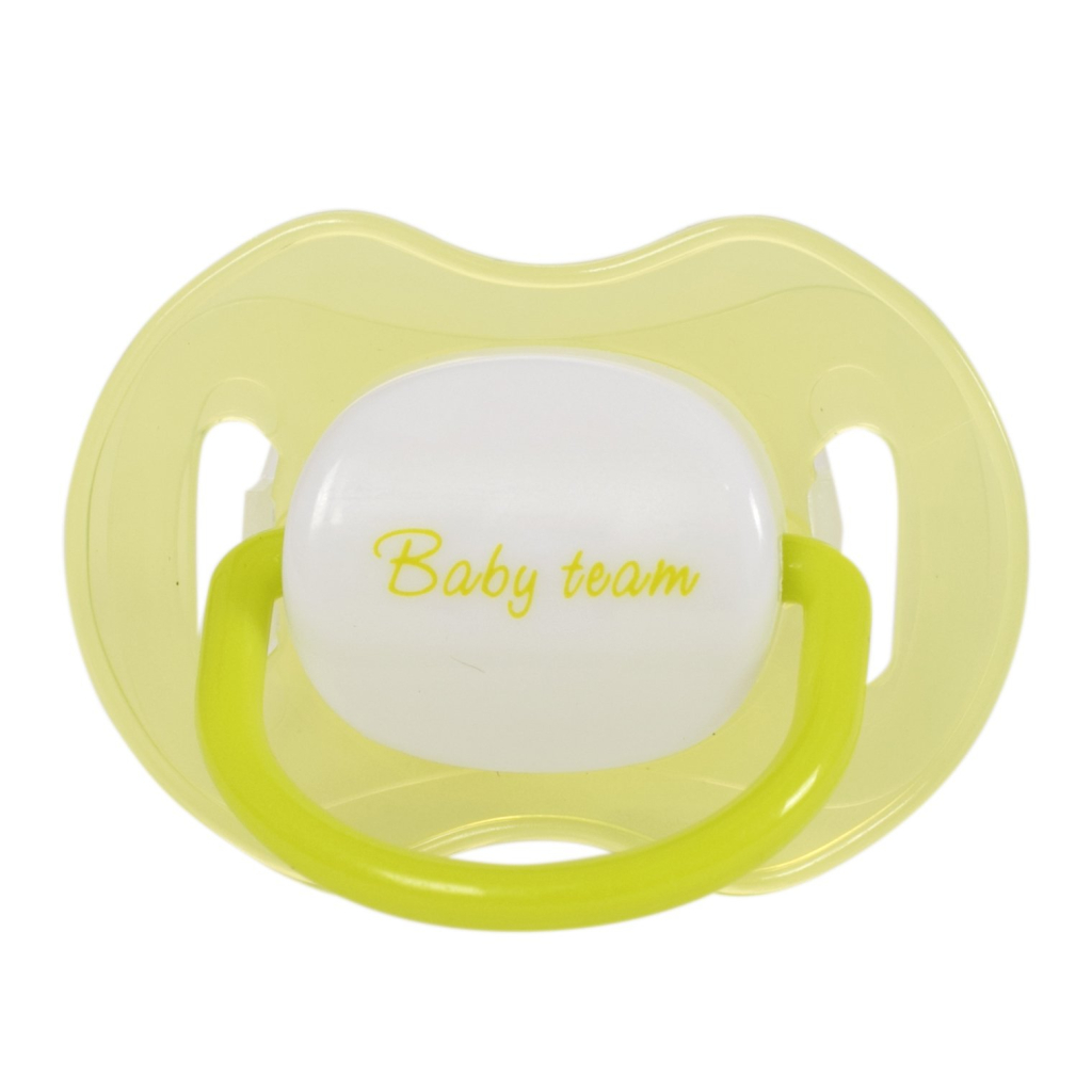 Пустушка Baby Team Силіконова ортодонтична З ковпачком та кільцем Нічна Від 12 місяців (4824428030083) - зображення 1