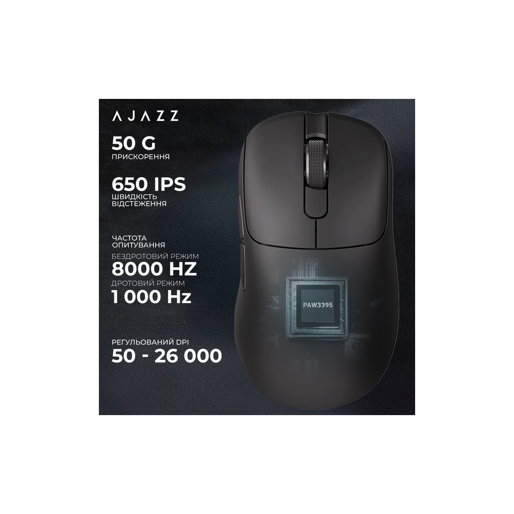 Мишка Ajazz AJ179PRO Wireless/Bluetooth/USB Charging Dock Black (AJ179-PRO-B) - зображення 11