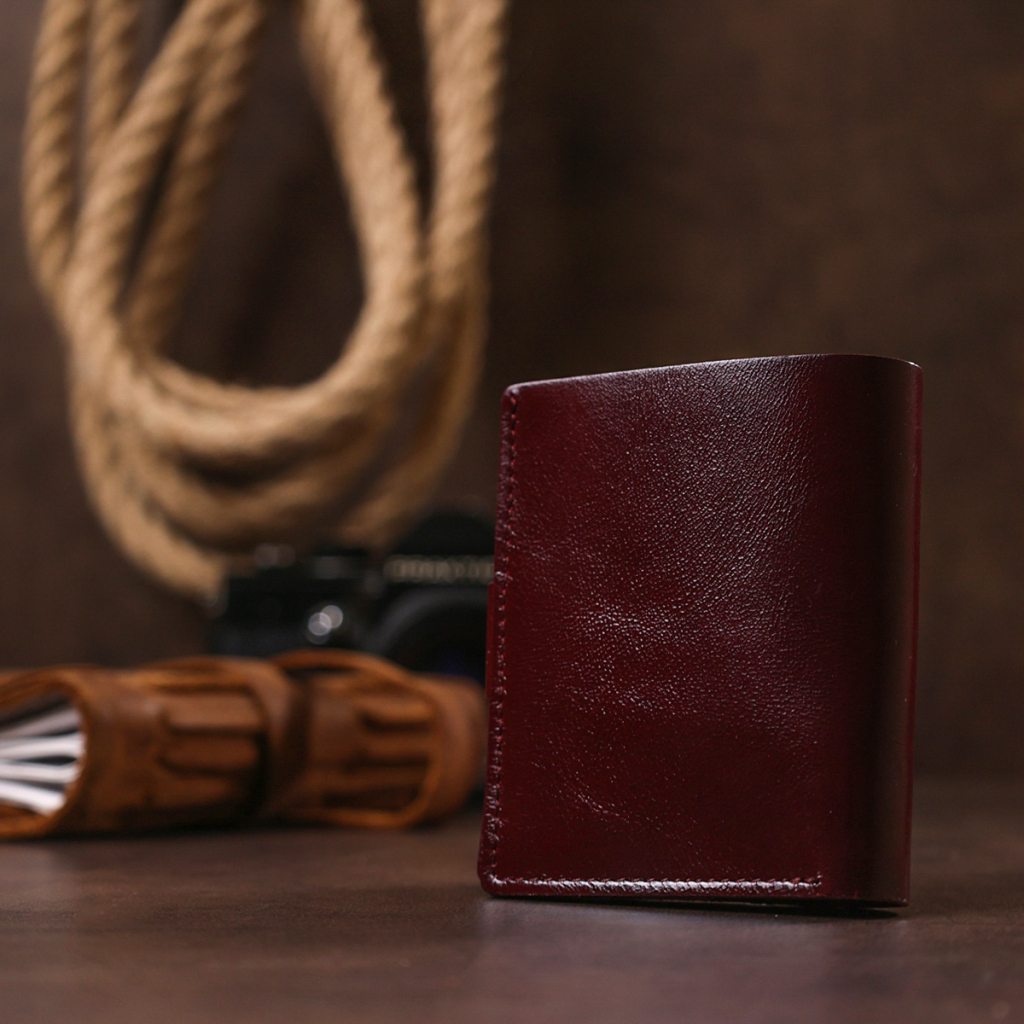 Портмоне Shvigel Шкіряне Бордове (16505) - зображення 10