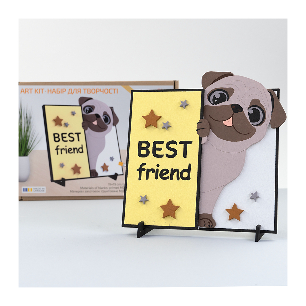 Картина по номерам Rosa Talent 3D Best Friend, МДФ ґрунтоване, 19х19 см (4823098543565) - изображение 2