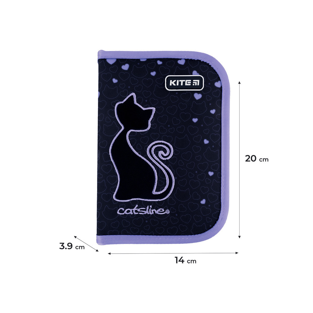 Пенал Kite Catsline K24-621-3, 1 відділення, 1 відворот (K24-621-3) - зображення 2