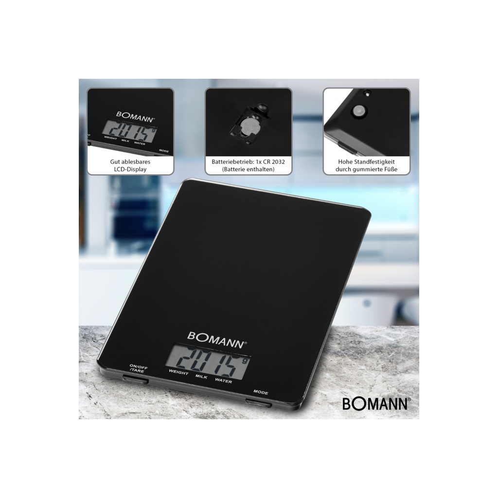 Ваги кухонні Bomann KW 1515 CB black - зображення 4