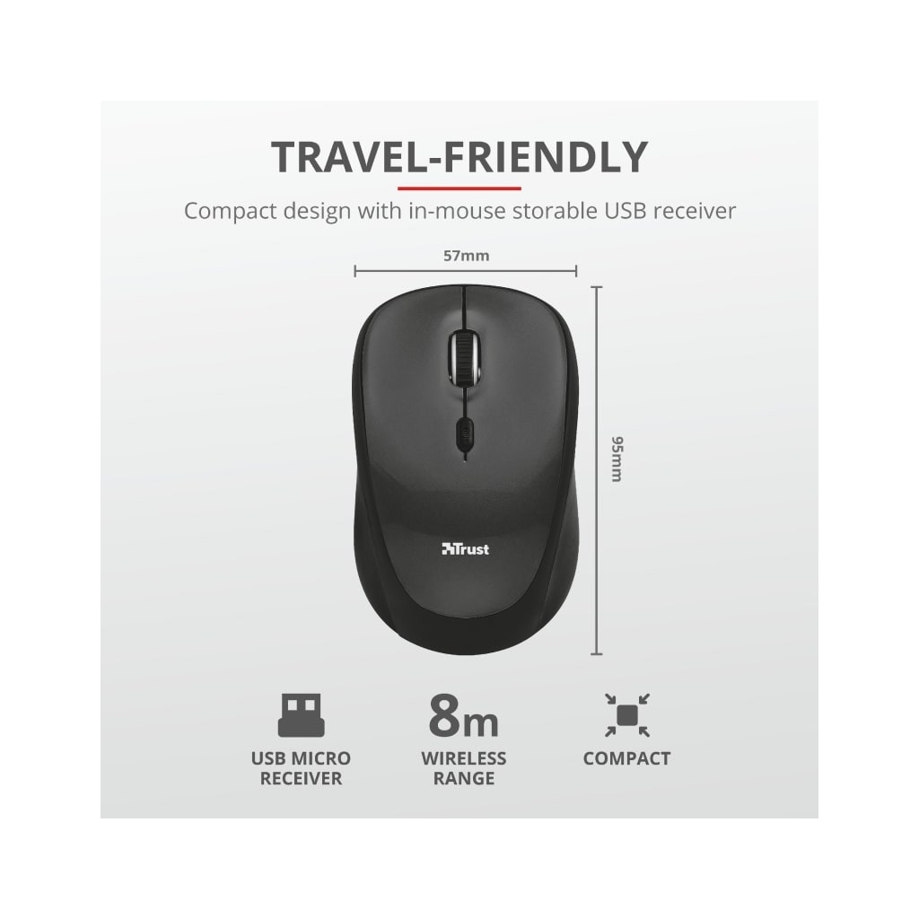 Чохол до ноутбука Trust 15.6" Yvo Mouse & Sleeve Black + mouse (23449) - зображення 11