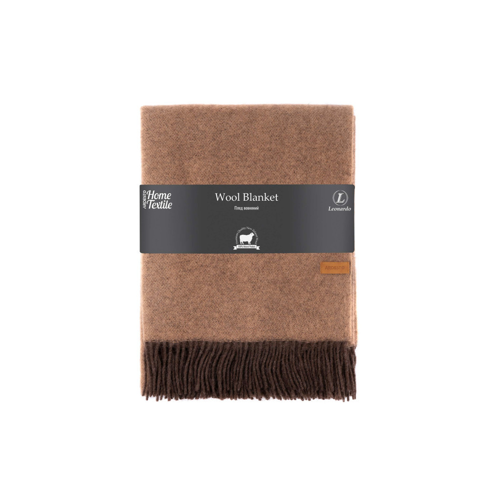 Плед Ardesto Leonardo Doubleface 100% вовна 140x200 см шоколад-беж (ART0401LD) - зображення 1