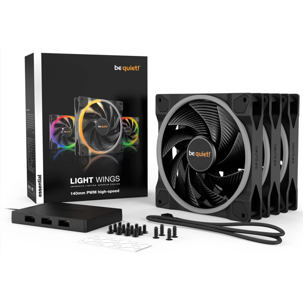 Кулер до корпусу Be quiet! Light Wings 140mm PWM high-speed 3 pcs (BL079) - зображення 6