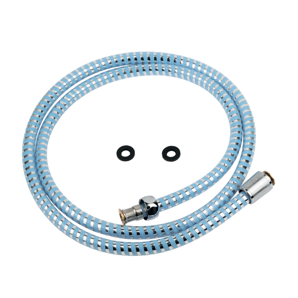 Шланг для душа TAU 1/2" PVC 2-х шаровий синій 150см (XB-1483) - зображення 1